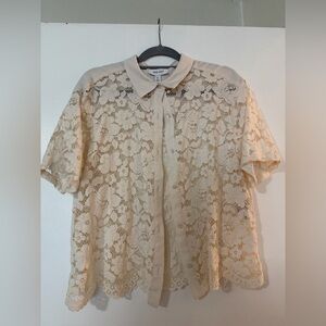Nine West Beige Lace Blouse